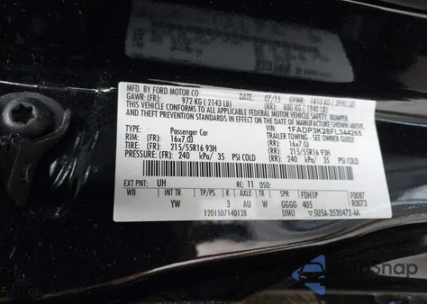2015 Ford Focus Se из США, поврежденный, VIN 1FADP3K28FL344265